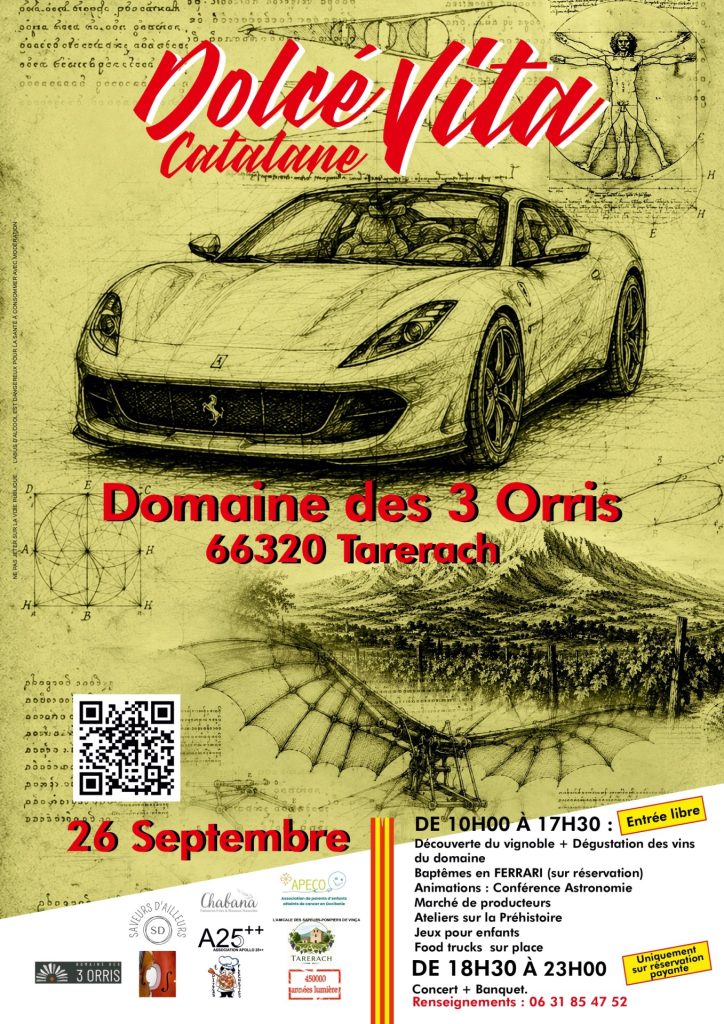 Affiche Dolce Vita Catalane – 10 ans du Domaine des 3 Orris, 26 septembre 2026 à Tarerach (66320)